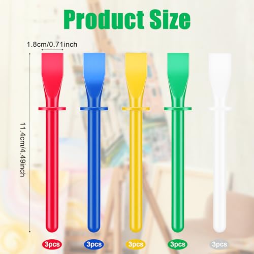15Pcs Silicone Glue Brush, Flatback for DIY Woodworking Crafts | Painting Mixing & Spreading Reusable Glue Spreader Plastic Spreader Tool Set