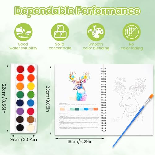 Watercolor Workbook Set - color: 16Colors
