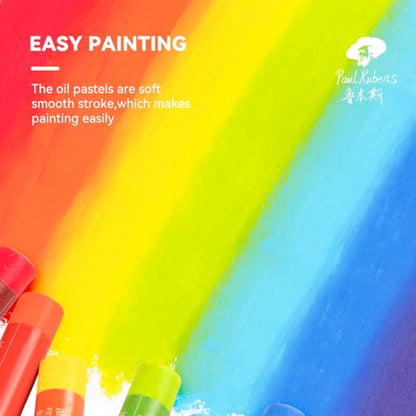Paul Rubens Oil Pastels Set with 50 Colors Artist Soft Oil Pastels+6 Pcs White Oil Pastels+8.7 x 11.7 Inches Oil Pastel Book（30 Sheets）+5 Palette Knives for Artists, Professionals, Student, Hobbyist | Full Painting Accessories: 6 White Oil Pastels, 8.7 x