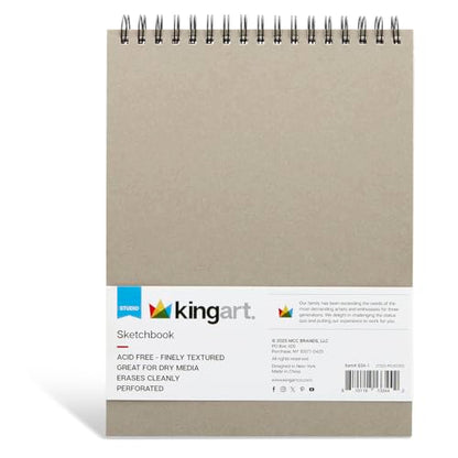 KINGART Sketch Pad – 9x12 Inch, 1-Pack – 100 Sheets (68 lb / 100 GSM), Premium Acid-Free Art Paper – Spiral-Bound Sketchbook for Shading & Drawing