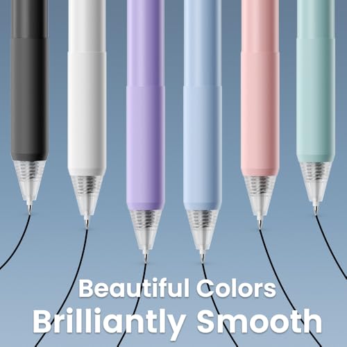 BIYUNRO Gel Pens - Black Ink 4pcs 0.5 mm Fine Point Smooth Writing Pen, Office School Journaling Supplies (Black) - color: Black
