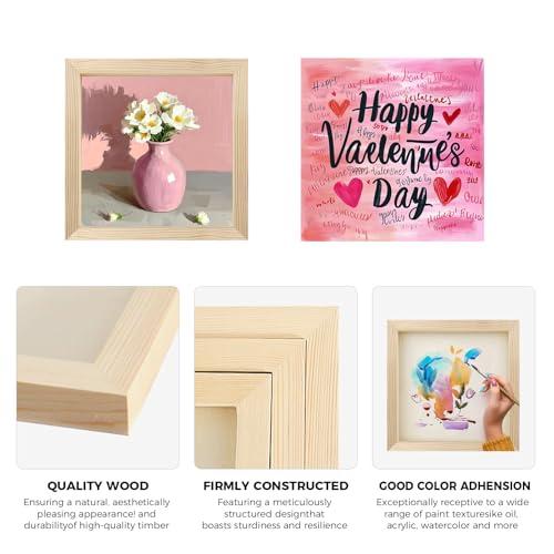 8 Pack 6x6 Inch Unfinished Square Wood Panels for DIY Painting Crafts | Blank Wood Canvas Frames for Oil Paint Pouring & Valentine Halloween Xmas Decor - size: 6"×6" 8 Pack