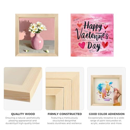 8 Pack 6x6 Inch Unfinished Square Wood Panels for DIY Painting Crafts | Blank Wood Canvas Frames for Oil Paint Pouring & Valentine Halloween Xmas Decor - size: 6"×6" 8 Pack