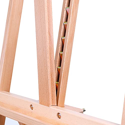 Mont Marte Signature Tilting Box Floor Easel Beech Wood, Holds Canvases up to 92cm (36.2in) in Height, Angle Adjustment, Sturdy Base, Built-in Drawers for Art Supplies, Artist Painting Easel. - color: Light Brown