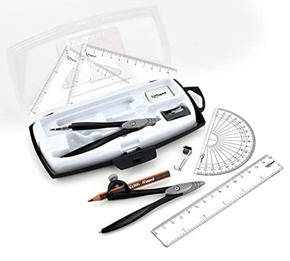 Maped Study Geometry 10 Piece Set - Advanced Student Kit - Precision Tools - Durable & Ergonomic Design - Enhances Creativity - Quality Materials | Advanced Student Kit - Precision Drafting Tools - Durable and Ergonomic Design - Enhances Creativity for Sc
