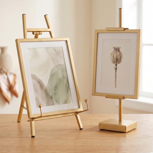 Gold Metal Easel Stand & 17" Adjustable Tabletop Easel Stand for Display