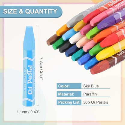 PATIKIL Sky Blue Oil Pastels, 36Pcs Soft Oil Crayons Pastels Stick Vibrant and Creamy Art Supplies Bulk for Artists Beginners Art Painting Drawing Blending Graffiti Gallery - color: Sky Blue
