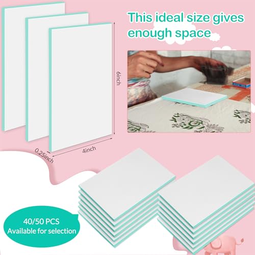 Frienda 50 Pcs 4"x6" Rubber Carving Blocks Linoleum Block Stamp Making Kit Soft Rubber for Craft Project Beginners Stamp Maker Printmaking Supplies (White and Green) - color: White and Green
