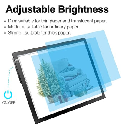 Rechargeable Drawing Board, Light Box Trace Pad Copy Table for Kids Gifts - color: BLACK, size: 10" x 15"