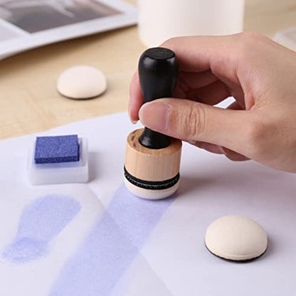 Mini Ink Blending Brushes Tools with Replacement Round Foams Refills Round Stackable Jars Storage Cases Set for Scrapbooking Painting Art Supplies Hand Tool Craft Cardmaking Drawing - color: 1 Tool+12 Domed Foams+10 Stackable Jars