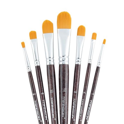Transon 7pcs Artist Filbert Paintbrush Set for Acrylic Watercolor Gouache Oil and Body Painting - style: Filbert