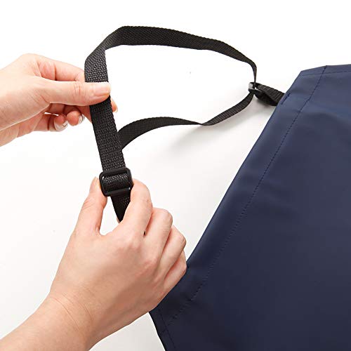 Waterproof Rubber Vinyl Apron 41.5" Heavy Duty Work Apron Durable with Adjustable Bib Apron for Dishwashing,Grooming 2Packs(no pocket) - color: Blue-no Pocket-2p