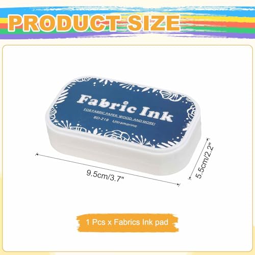 MECCANIXITY Ink Pads for Stamps, 3.7x2.2 Inch Fabric Ink Pad for Cloth, Wood, Paper, Fingerprint, DIY Card Making, Dark Blue - color: Dark Blue