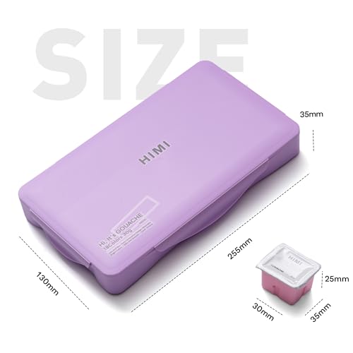 HIMI Gouache Paints set, 18 Colors, 30ml, 18 US fl oz, Non Toxic Paint for Canvas and Paper, Art Supplies for Professionals, Student, Kids and More (Purple)