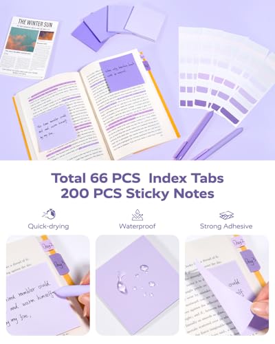 Four Candies Aesthetic Purple School Supplies Kit with Case for Girls - color: Purple