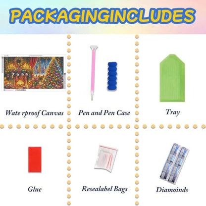 Extra Large Diamond Painting Kits for Adults, 5D Diamond Art Kits 28x16 In - color: Large Diamond Painting Christmas
