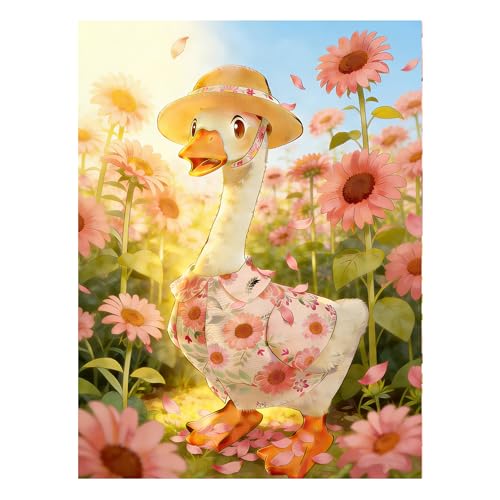 Diamond Art Kits for Adults Diamond Art Painting Kit Goose Birthday Personalized Gifts for Women Her Gem Art Round Drill DIY 5D Diamond Painting Adult Craft Kits Wall Spring Decor 12x16inch - color: Goose