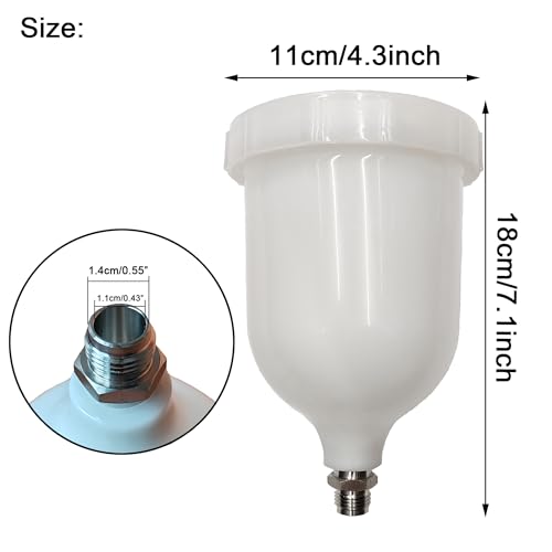 CYDZSW Paint Sprayer Cup,600ml HVLP Paint Spray Gun Cups Pot Replacement Fit for Dv1 GTI Pro TT GFG