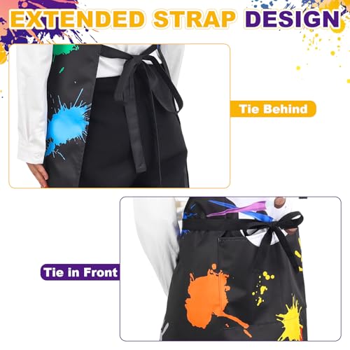 Painting Artist Apron with Pockets, Waterproof Painting Aprons for Adults, Adjustable Art Apron Bib Apron - color: Style 7