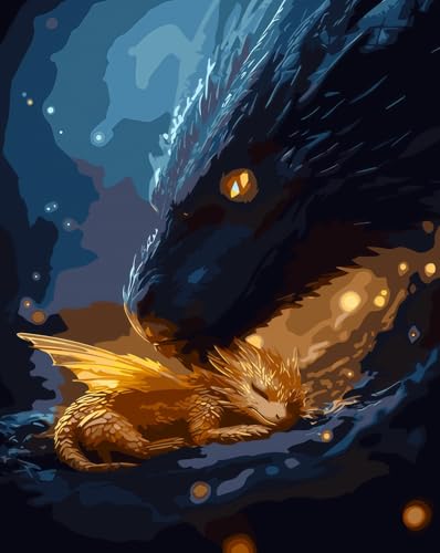 BYGFHLYW Animal Dragon Paint by Numbers Kit for Adults Beginners 16x20In - color: PB321-1