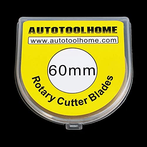 Titanium Rotary Cutter Blades 60mm 10 Pack Replacement Blades for Fabric | Titanium-Coated Rotary Blades for Smooth Cutting of fabric Paper and Craft Sharp and Durable for Quilting Sewing Scrapbooking - size: 60mm