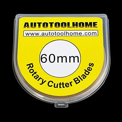 Titanium Rotary Cutter Blades 60mm 10 Pack Replacement Blades for Fabric | Titanium-Coated Rotary Blades for Smooth Cutting of fabric Paper and Craft Sharp and Durable for Quilting Sewing Scrapbooking - size: 60mm