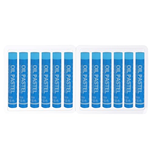 PATIKIL Sky Blue Oil Pastels, 12Pcs Soft Oil Crayons Creamy Pastels Stick Art Supplies for Art Painting Drawing Blending Graffiti for Artists Beginners - color: Sky Blue