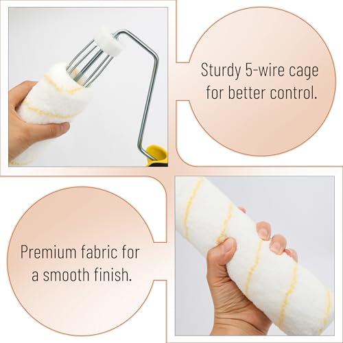 Bates- Paint Roller Kit, 6 Pack, 9 Inch Roller Frame with 5 Microfiber Roller Covers, for Walls, Ceilings, Floors and Home Painting - size: 6 Pcs