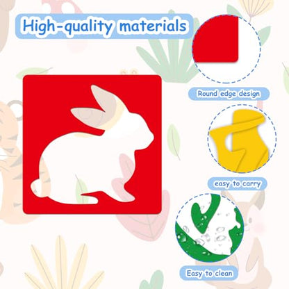 24 Pcs Stencils for Kids Garden Themed Outside Sidewalk Chalk Stencils 5" - size: Garden 5 Inch