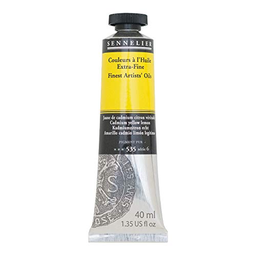 SENNELIER Artists' Extra Fine Oil, 40 ml Tube, Series 6, Cadmium Yellow Lemon, (10-130411-535) - color: Cadmium Yellow Lemon, size: 1.35 Fl Oz (Pack of 1)