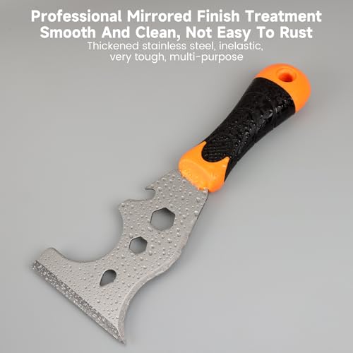 WEGAZ 2 Pack 12-In-1 3" Putty Knife Paint Scraper, 1.5" Stainless Steel | Heavy Duty Scraper Tool, Ergonomic Handle, Multi-Use Paint Scraper Tool for Painting & Wood