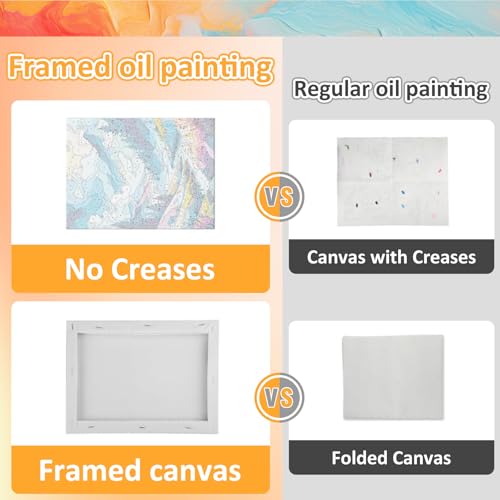 Framed Paint by Numbers Kit for Adults with Wooden Easel, Book, 16x16 inch - color: Book with Frame