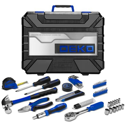 DEKOPRO Tool Set: 228 Piece Home Tool Kit, Household Basic Repair Tool Set Comes with Storage ToolBox, Socket Wrench Set for Car, Hand Tool Box Set for Home - Blue - color: Blue