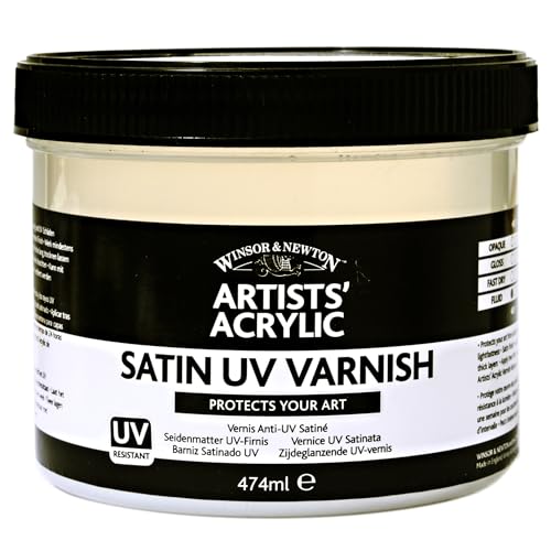 Winsor & Newton Professional Acrylic Medium, Satin UV Varnish, 450ml - color: Satin Uv Varnish, style: 450ml (15.2-oz)