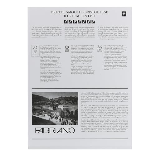 Fabriano 1264 Bristol Pad, Smooth, 9" x 12" - size: 9 x 12