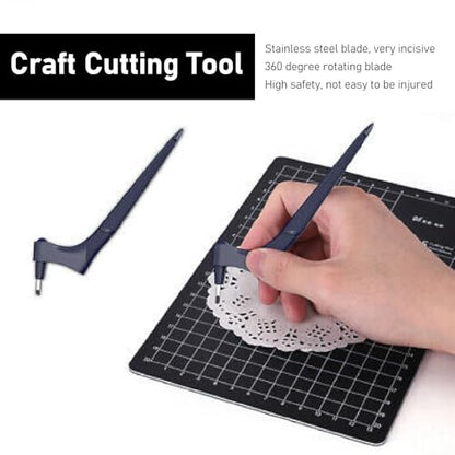2Pcs Craft Cutting Tools, Stainless Steel Craft Rotating Cutting Tool, 6.69in 360 Degree Rotating Cutter Tools, Detachable Rotating Paper Knife Set for DIY Handwork