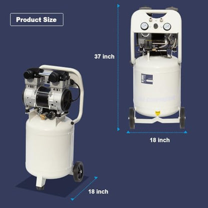 Portable Air Compressor, Ultra Quiet Oil-Free Electric Air Compressor 115 PSI Max with 8.5 CFM, Quick Recovery, 11 Gallon Tank, Ideal for Tire Inflation, Air Tools & Garage Auto Repair - size: 11 gallons