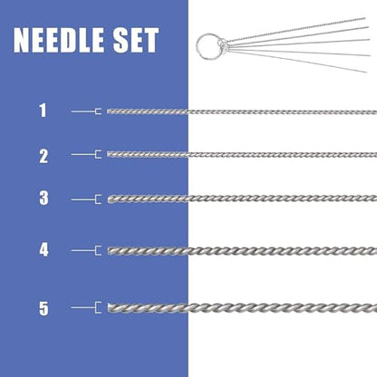ABEST 3 Set Airbrush Spray Cleaning Repair Tool Kit Stainless steel Needle Brush Set | 5 nylon brushes,5 steel needles, Repair tool for nozzles,Unclogs dried paint, Protects tips, Rust-proof,Fits Master & Paasche