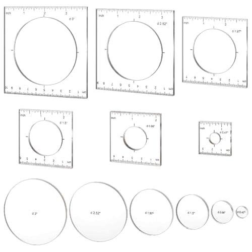 PH PandaHall Pack of 6 Router Templates Circle Inlay Templates Clear Drawing Scale Rulers Acrylic Router Jig Template Decorative Templates Sewing Measuring Tool Set for Woodworking Craft Making