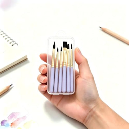 6-piece Mini Travel Watercolor Brush Set ，Oil or Acrylic Painting（Purple）