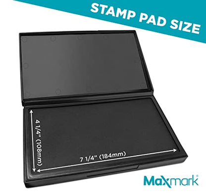 MaxMark Large Black Stamp Pad - 4-1/4" by 7-1/4" - Premium Quality Felt Pad - color: Black, size: 4-1/4" by 7-1/4"