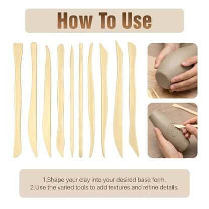 Lainballow 100 Pcs Clay Tools Kit, Plastic Pottery Tools, Clay Sculpting Tools, Double Ended Clay Carving Tools, Modeling Clay Tools Bulk for Carving Shaping Embossing for Beginners Hobbyists Artists