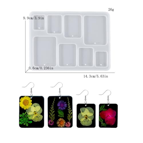 (Eight Sets) Silicone Resin Mold for Badge Reel Grips, Earrings, Studs, Keychains, Phone Grips, Magnets, Jewelry Casting