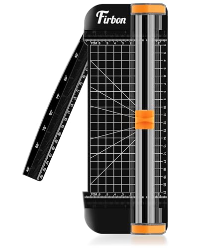 Firbon A5 Paper Cutter, Small Straight Paper Trimmer with Side Ruler | Black Compact Design | Cuts Photo, Cardstock, Labels & Coupons | Portable Desktop Slicer | Scrapbooking & Craft Projects - color: A5-black