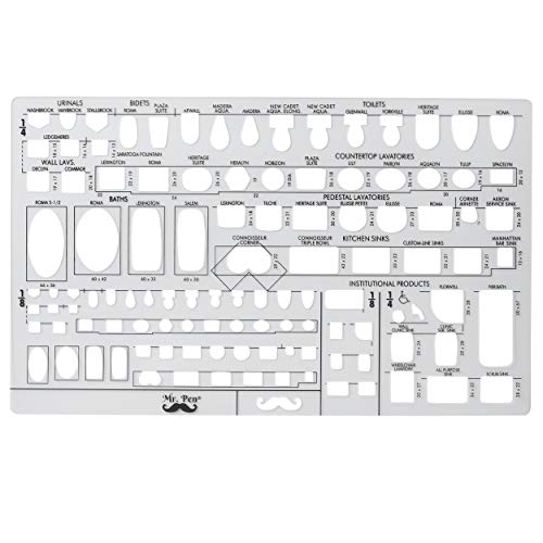 Mr. Pen- Plumbing Template, Architectural Templates, Bathroom Template | Stencils & Fixture Templates - style: 2 pcs