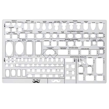 Mr. Pen- Plumbing Template, Architectural Templates, Bathroom Template | Stencils & Fixture Templates - style: 2 pcs