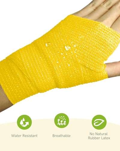 FriCARE Self Adhesive Bandage Wrap, Medical Tape in First Aid Kit, Fresh | Elastic Cohesive Bandages for Sports/Vet/Wrist Ankle Wounds, 2 Inches X 5 Yards, Latex-free 6 Rolls - color: 6 Fresh Color