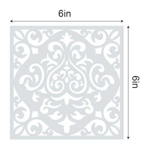 16Pcs (6 x 6 Inch) Reusable Stencils, Mandala Stencils Mandala Dot Painting Templates Stencil for DIY Painting Art Scrapbook, White