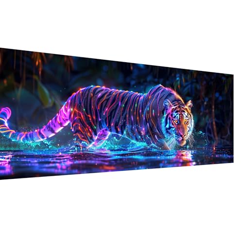 SKRYUIE 5D Large Diamond Painting Kits Tiger - DIY Diamond Art Kits for Adults Animal, Full Round Drill - Crystal Embroidery Cross Stitch - Craft for Wall & Office Decor - 12x30 inch / 30x80 cm C17 - color: colorful-3