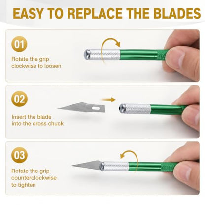 20 Pack Exacto Knife, Aluminum, Precision Knives, 5 Colors